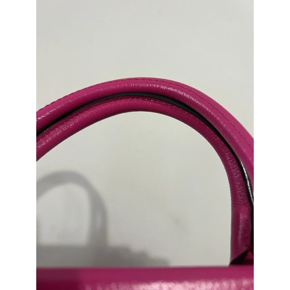 Kate Spade New York Pink Pebbled Satchel Top Handle Zip Bag w/ Detachable Strap